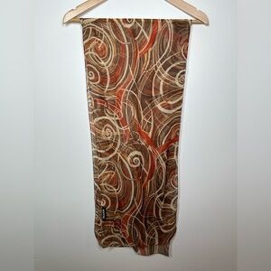 Alia Brown, Cream, and Red Fashion Scarf
